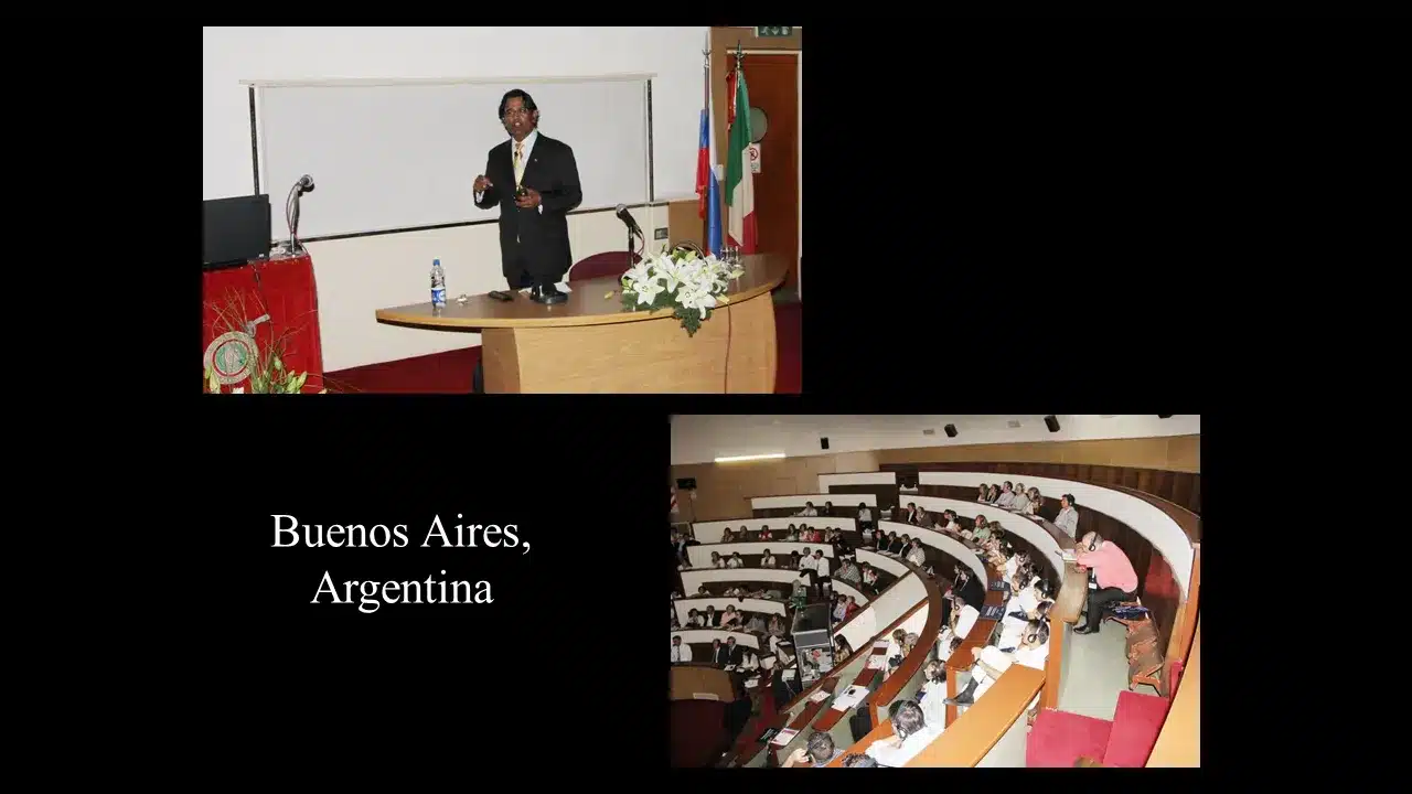 Dr. Raman at a TMJ/TMD speaking event in Buenos Aires, Argentina
